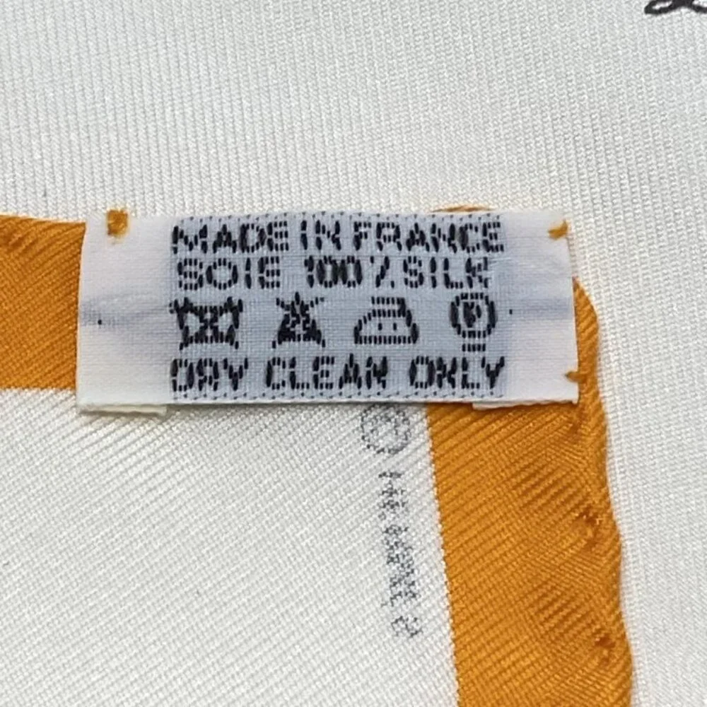 Hermes Scarf Petit Carre White Orange Multi Paris in the Air-l`air X Multi - Picture 3 of 3